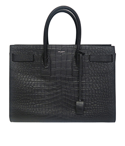 Sac De Jour Carry All, Croc Embossed Leather, Black, Strap, DB, ARS441571.